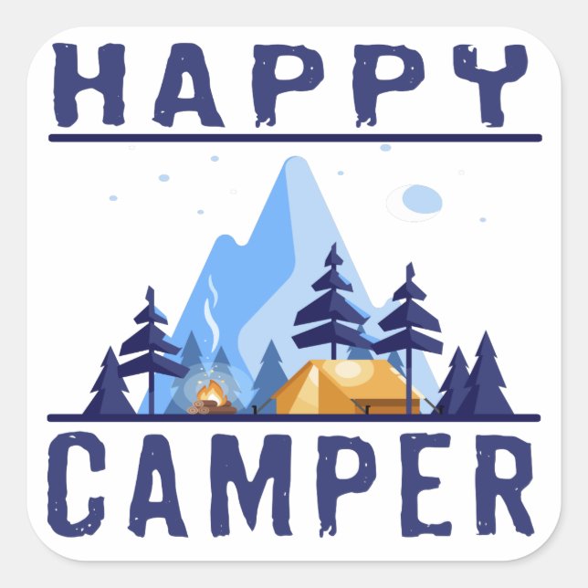 Happy Camper Stickers (Vorderseite)