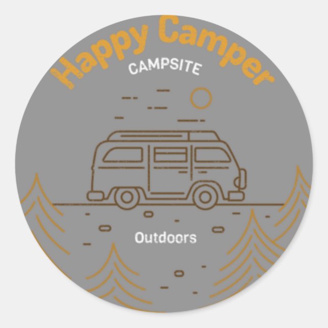 Happy Camper Stickers (Vorderseite)