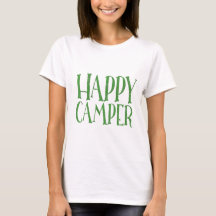 Happy Camper T - Shirt in Büffelrot kariert