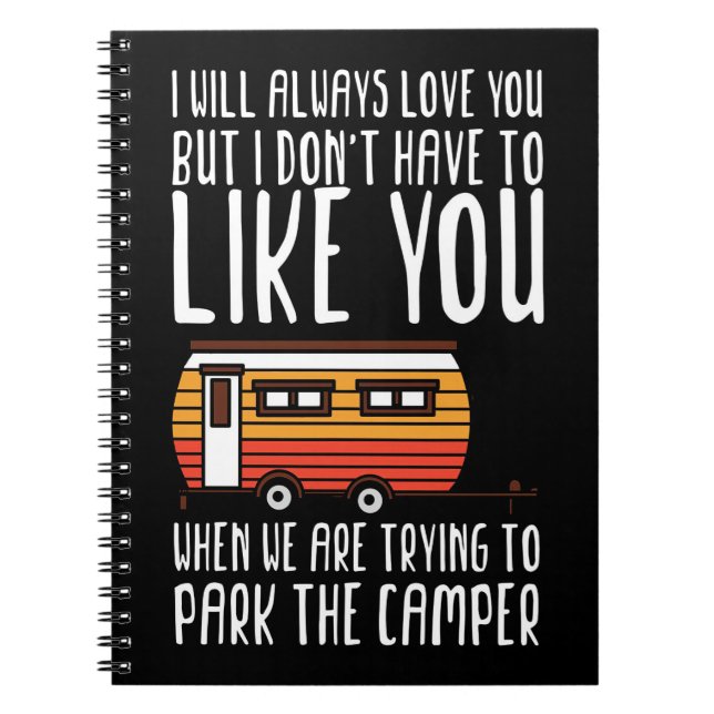Happy Camper Trailer Camping Couple Notizblock (Vorderseite)