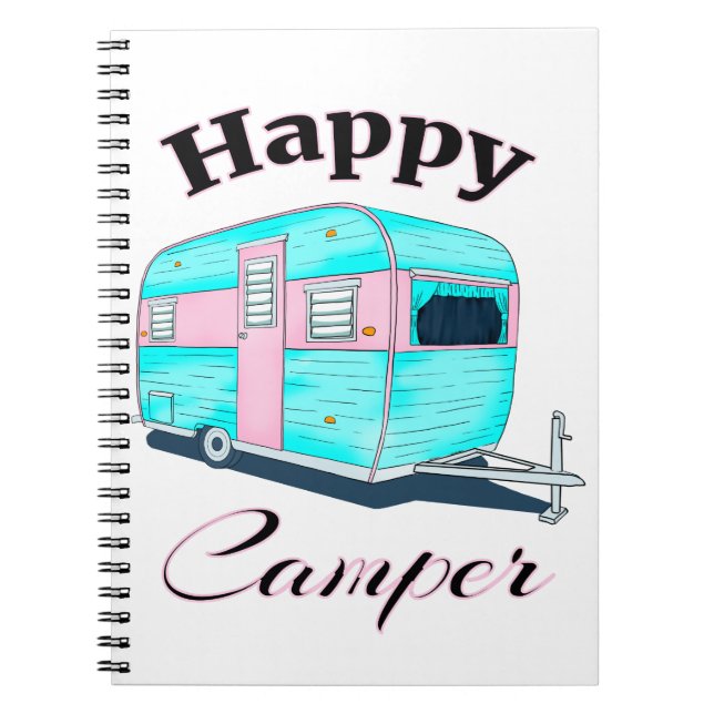 Happy Camper Trailer Camping Notizblock (Vorderseite)