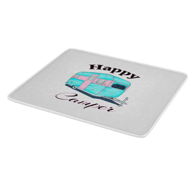 Happy Camper Trailer Camping Schneidebrett (Ecke)