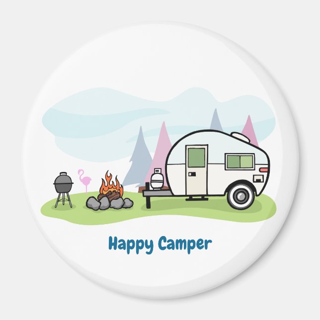 Happy Camper Trailer Magnet (Vorne)