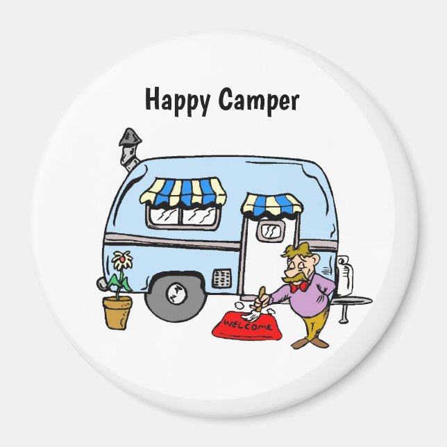 Happy Camper Trailer Magnet (Vorne)