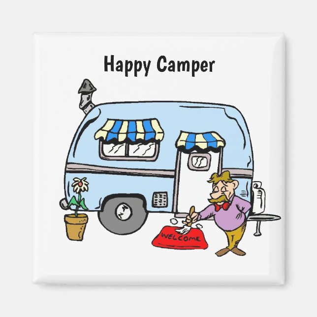 Happy Camper Trailer Magnet (Vorne)