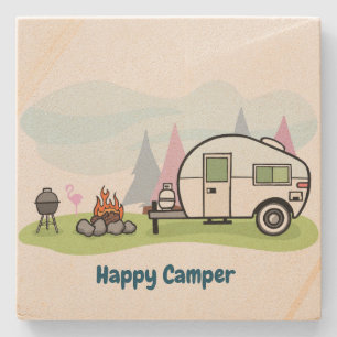 Happy Camper Trailer Steinuntersetzer