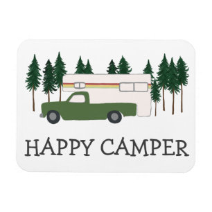 HAPPY CAMPER Truck Camping RVing Motorhome Bäume Magnet