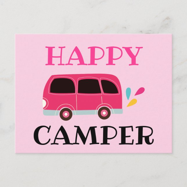 Happy Camper Van Postkarte (Vorderseite)