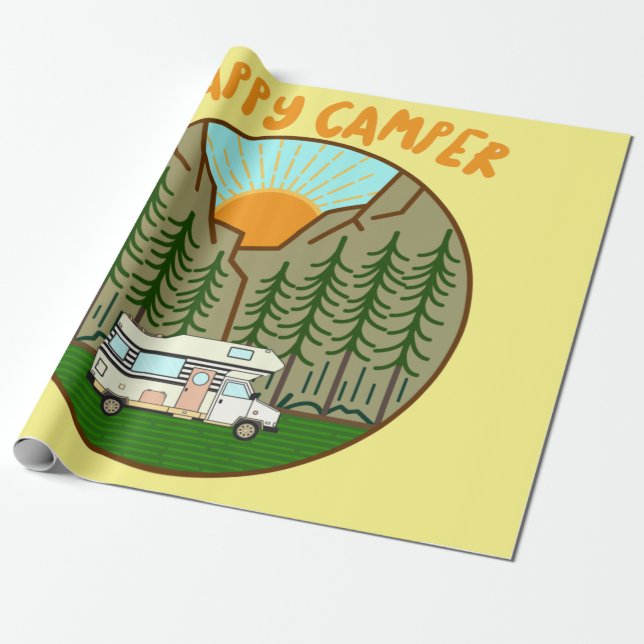 Happy Camper - Vanlife Grafik #7 Geschenkpapier (Ungerollt)