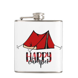 Happy Camper Vinyl Wrapped Flask Flachmann
