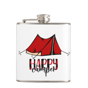 Happy Camper Vinyl Wrapped Flask Flachmann