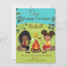 Happy Camper Virtual Birthday Einladungskarte