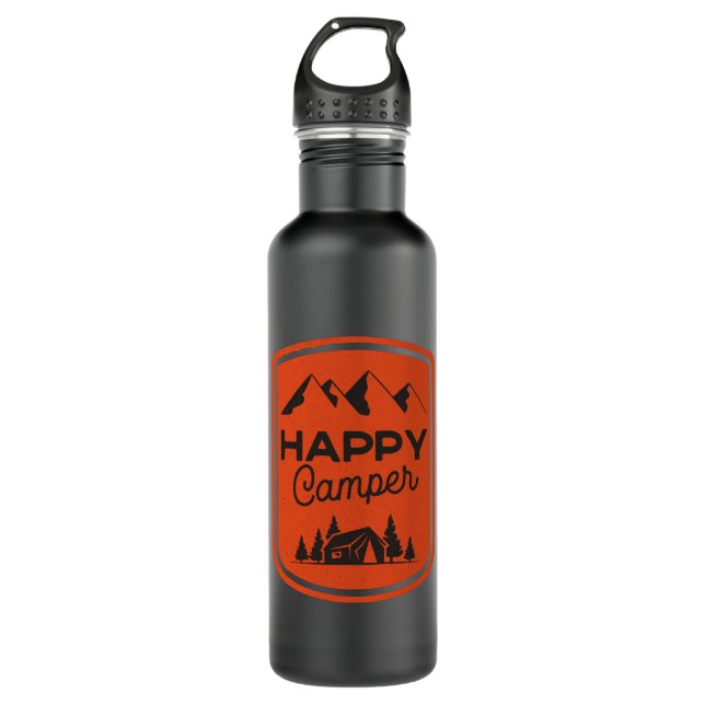 Happy Camper Wasserflasche Edelstahlflasche (Vorderseite)