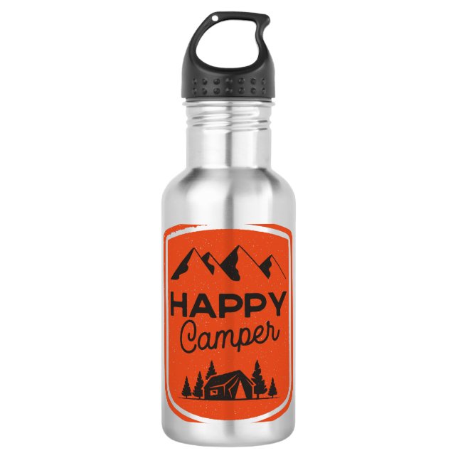 Happy Camper Wasserflasche Edelstahlflasche (Vorderseite)