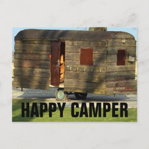 Happy Camper Wooden Camper Trailer Postkarten