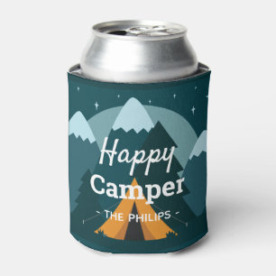 Happy Camper Zelt und Berge Dosenkühler