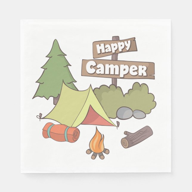 Happy Camper Zent Paper Napkin Serviette (Vorderseite)