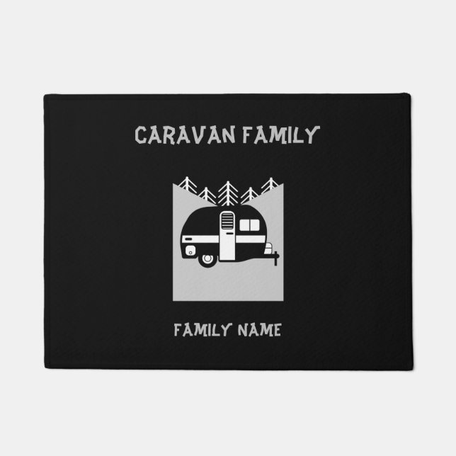 Happy Campers Caravanning Funny Caravans Two-Tone Fußmatte (Vorderseite)