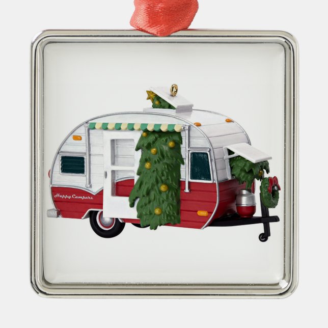 "HAPPY CAMPER'S** CHRISTMAS ORNANANAS ORNAMENT AUS METALL (Vorne)