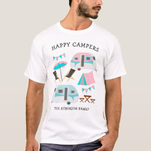 Happy Campers Familienname Retro Caravan Camping T-Shirt