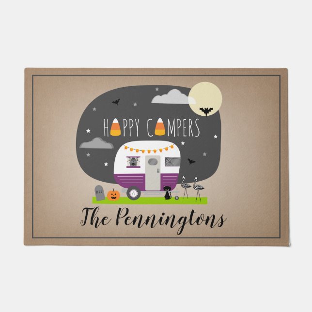 Happy Campers Halloween Camper RV Fußmatte (Vorderseite)