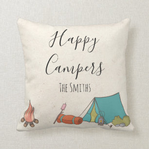 Happy Campers Handgeschriebene personalize Camp Ze Kissen