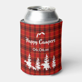 Happy Campers Lumberjack Thema rot kariertes Muste Dosenkühler