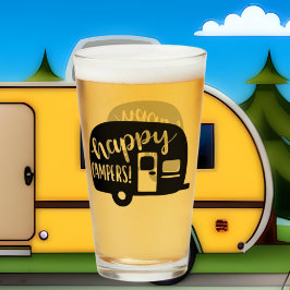 Happy Campers niedliche Worte Glas