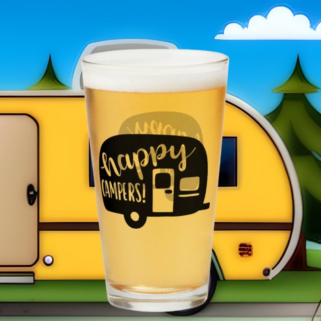Happy Campers niedliche Worte Glas (Von Creator hochgeladen)