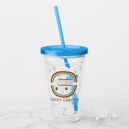 Happy Campers Rainbow RV Sunset Motorhome Acryltrinkbecher