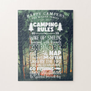 Happy Campers   Regeln für das Camping Familiennam Puzzle