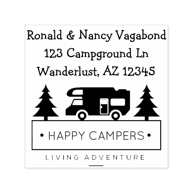 Happy Campers | Rustikales Camping Permastempel (Design)