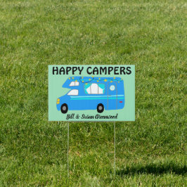 HAPPY CAMPERS RVing CUSTOM RV Campingplatz Gartenschild