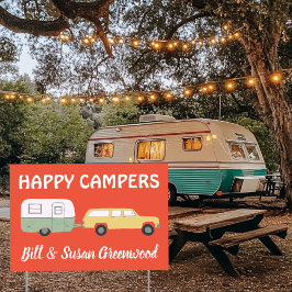 HAPPY CAMPERS RVing CUSTOM RV Gartenschild