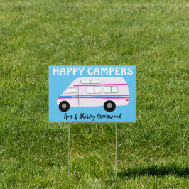 HAPPY CAMPERS RVing Niedlich Individuelle Name Cam Gartenschild