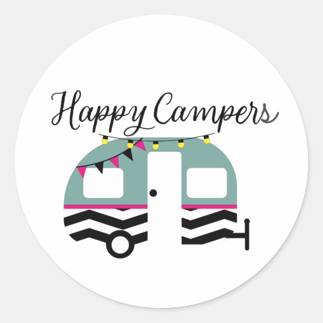 Happy Campers Sticker (Vorderseite)
