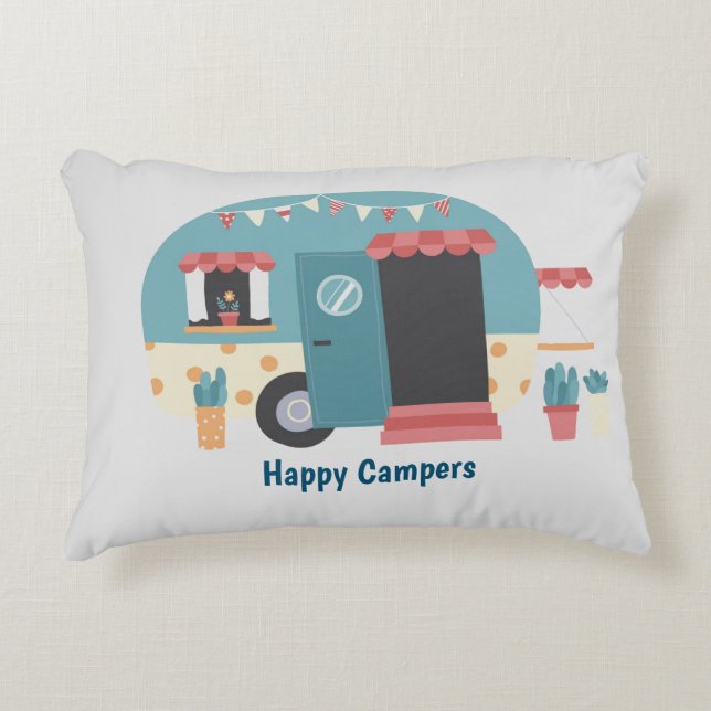 Happy Campers Trailer Dekokissen (Vorderseite)
