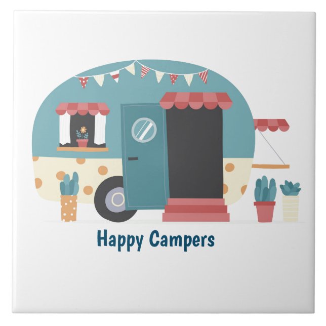 Happy Campers Trailer Fliese (Vorderseite)