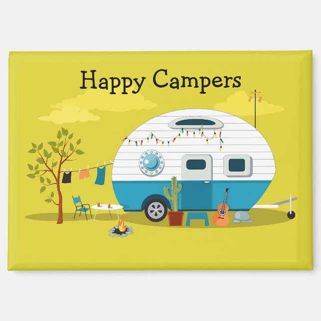 Happy Campers Trailer Magnet (Vorderseite)