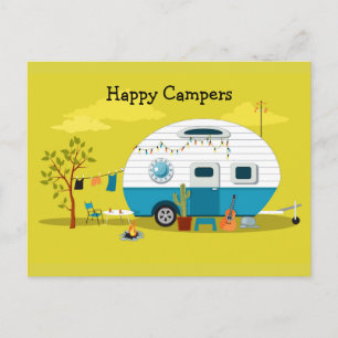 Happy Campers Trailer Postkarte