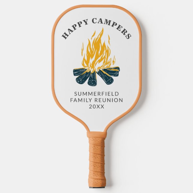 Happy Campers Vacation Family Camping Trip Custom Pickleball Schläger (Vorderseite)