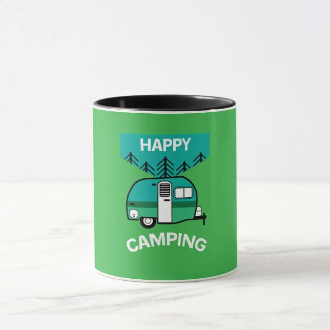 Happy Campers | Wohnwagen | Kampferwirbel Tasse (Zentrum)