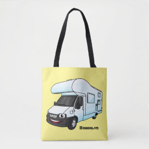 Happy campervan Cartoon Illustration
