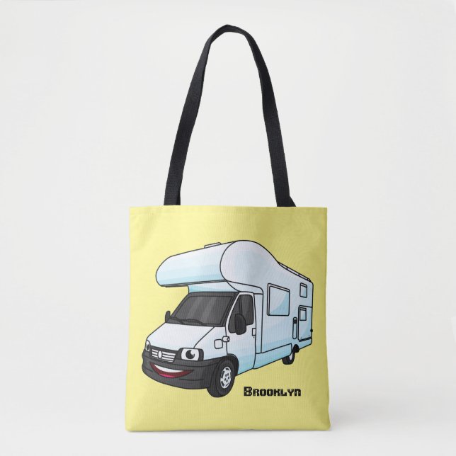 Happy campervan Cartoon Illustration (Vorderseite)
