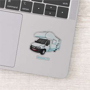 Happy campervan Cartoon Illustration Aufkleber