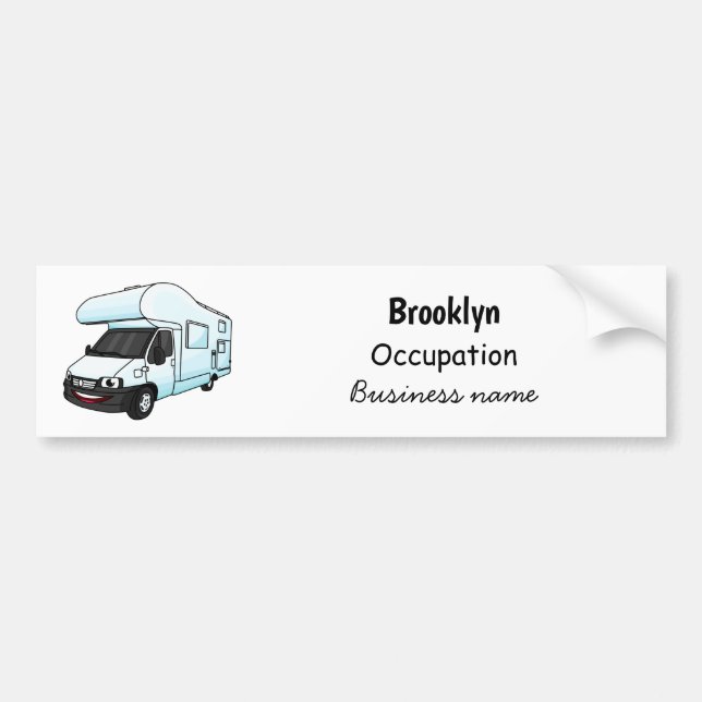 Happy campervan Cartoon Illustration Autoaufkleber (Vorne)