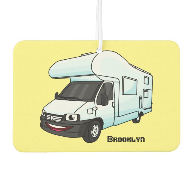 Happy campervan Cartoon Illustration Autolufterfrischer (Vorderseite)
