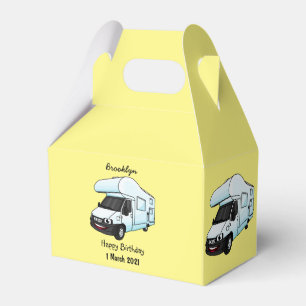 Happy campervan Cartoon Illustration Geschenkschachtel
