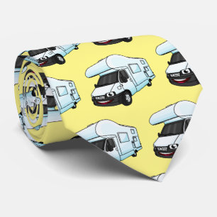 Happy campervan Cartoon Illustration Krawatte