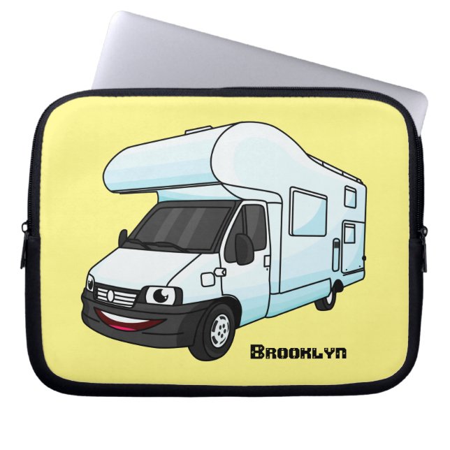 Happy campervan Cartoon Illustration Laptopschutzhülle (Vorderseite)